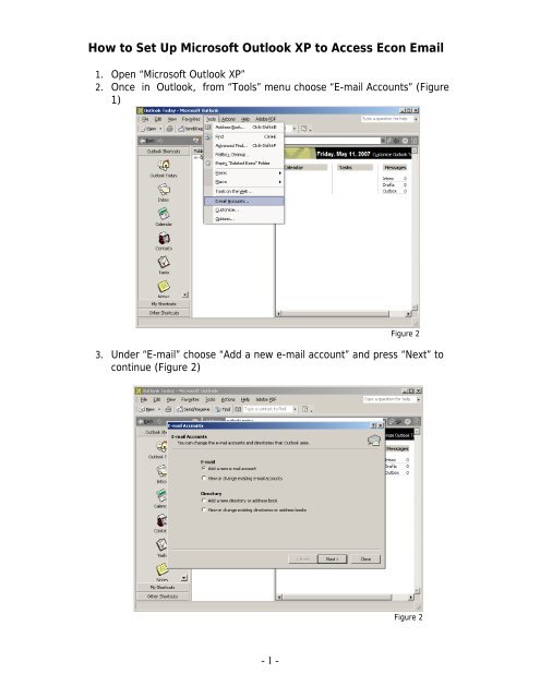 How to Set Up Microsoft Outlook XP to Access ... - York University