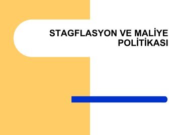 stagflasyon ve maliye politikasÄ±