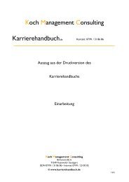 Einarbeitung - Koch Management Consulting