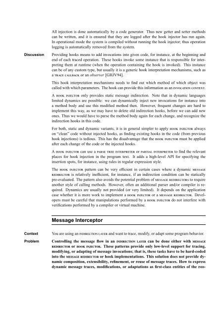 Patterns of Tracing Software Structures and Dependencies