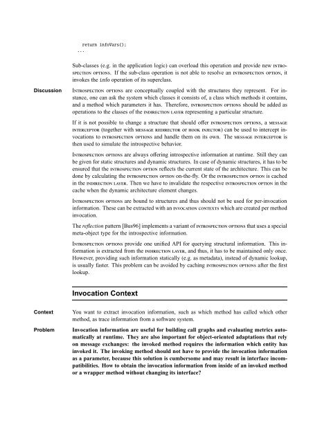 Patterns of Tracing Software Structures and Dependencies