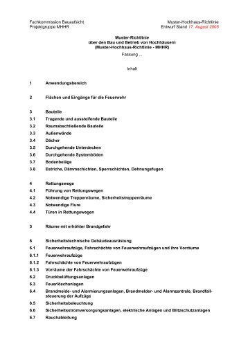 Muster-Hochhaus-Richtlinie - IS-Argebau