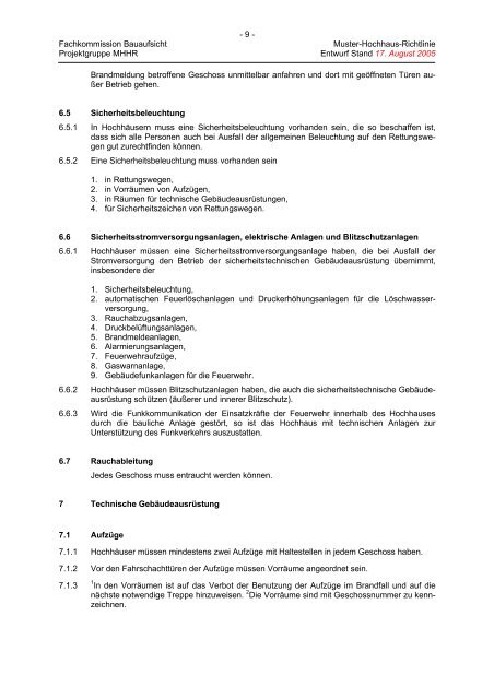 Muster-Hochhaus-Richtlinie - IS-Argebau