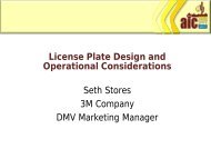 License Plate Design and Operational Considerations Seth Stores ...