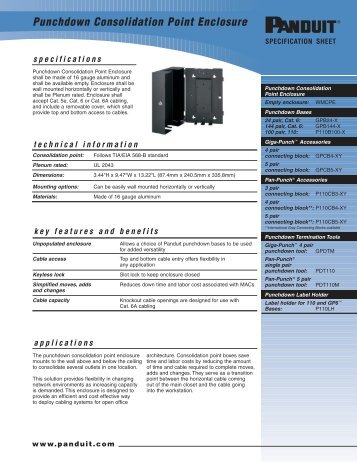 WW-RKSP49 (Punchdown Consolidation Point Enclosure ... - Panduit