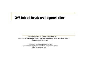 Off-label bruk av legemidler - Nasjonalt kompetansenettverk for ...