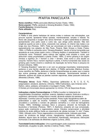 PFAFFIA PANICULATA - EMBRAFARMA