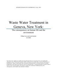 Waste Water Treatment in Geneva, New York: - Hobart and William ...
