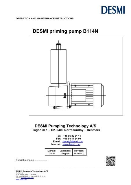 DESMI priming pump B114N