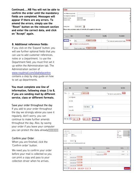 OBA - How to Create an Order - Royal Mail