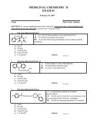 medicinal chemistry ii exam #1 - Department of Medicinal Chemistry