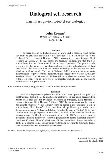 John Rowan - Journal of Transpersonal Research