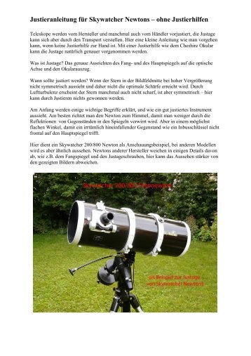 Justieranleitung fÃ¼r Skywatcher Newtons â ohne ... - Teleskop