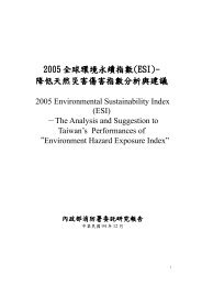 2005 全球環境永續指數(ESI)- 降低天然災害傷害指數分析與建議