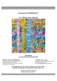 Exposition Amaranth EHRENHALT (16 octobre > 20 ... - Bagneux