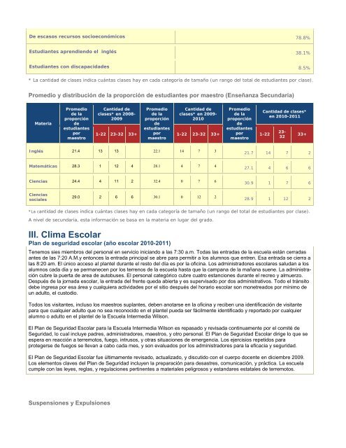 Resumen Ejecutivo del Informe de Rendición de Cuentas Escolar ...