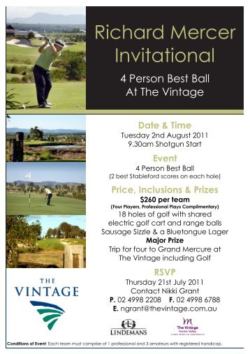 Richard Mercer Invitational Flyer + Entry Form - The Vintage