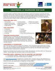 Volunteer Policies - Roadrunner Food Bank