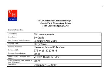 5th Language Arts 5th Grade Language Arts 2008 StoryTown ...