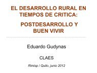 el desarrollo rural en tiempos de critica: postdesarrollo y ... - Rimisp