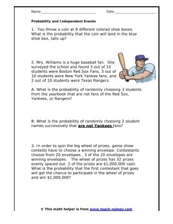 Probability and Independent Events - Teach-nology