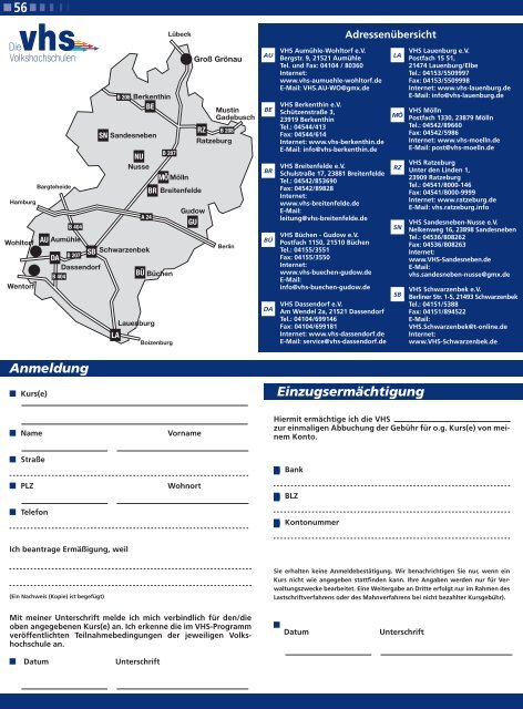 Programmheft Herbst 2011 - Kreisvolkshochschule Herzogtum ...