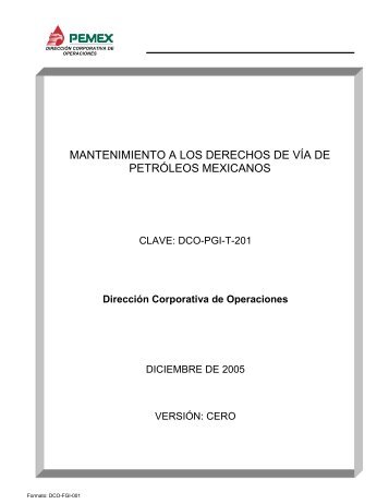 mantenimiento a los derechos de vÃ­a de petrÃ³leos mexicanos