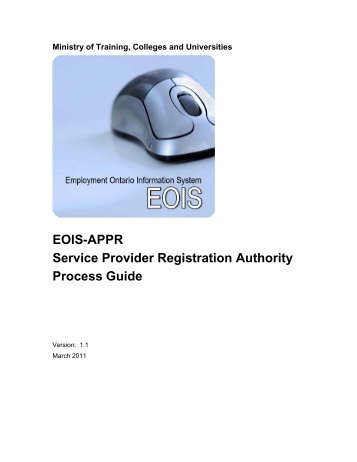 Service Provider Registration Authority Process Guide - Ministry of ...
