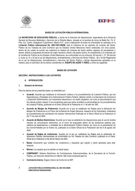 SECRETARÃA DE EDUCACIÃN PÃBLICA - CompraSEP ...