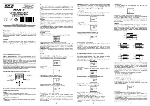 PCZ-521.2 instrukcja - F&F