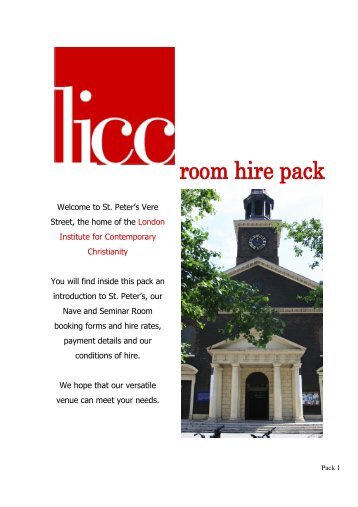 Enquiry Pack - The London Institute for Contemporary Christianity