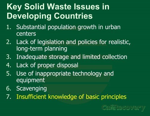 Solid Waste Management in Developing Countries - United Nations ...