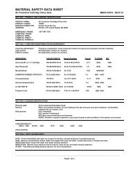 MATERIAL SAFETY DATA SHEET - Gordon Food Service