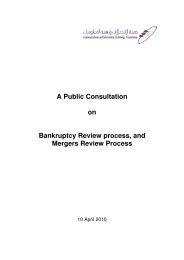 A Public Consultation on Bankruptcy Review process, and Mergers ...