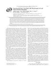 Experimental Issues Associated with Measurement of Local ...