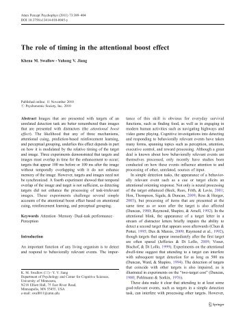 The role of timing in the attentional boost effect - Attention, Memory ...