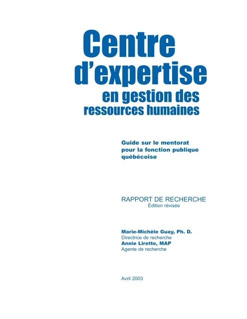 Guide sur le mentorat pour la fonction publique québécoise