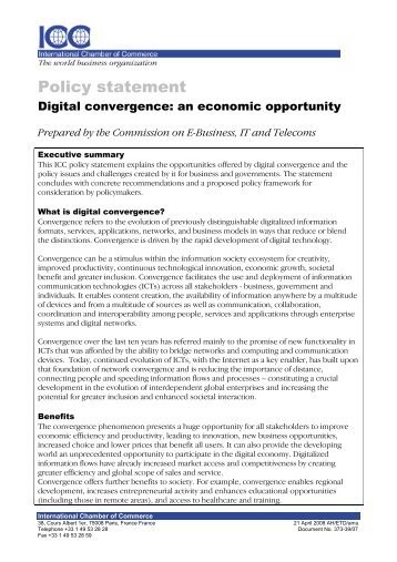 Digital convergence: an economic - Internet Governance Forum