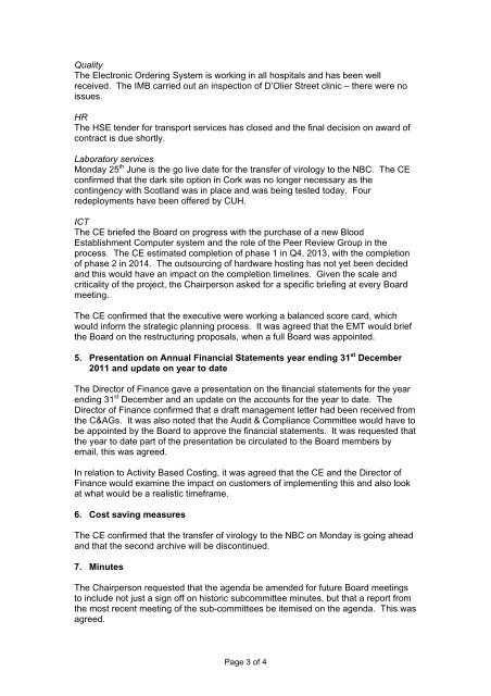 Board Minutes 21st June 2012. - Irish Blood Transfusion Service