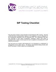 SIP Testing Checklist - XO Communications