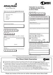 Direct Debit application - Southeast Region ... - Affinity Water