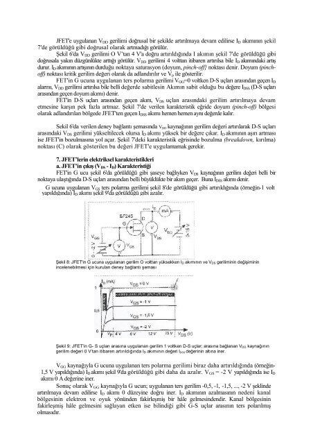 BÃLÃM 1: JFET ve MOSFET'ler (Alan Etkili transistorler)