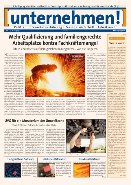 Ausgabe 1/2008 - Unternehmerverbandsgruppe eV