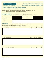 CAF Pre-Assessment Checklist - Northwards Housing