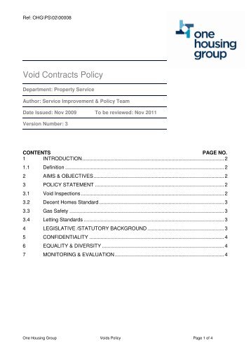 Void Contracts Policy.pdf - One Housing Group