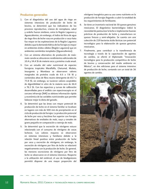 Reporte Anual 2011 Ciencia y tecnologÃ­a para el campo mexicano