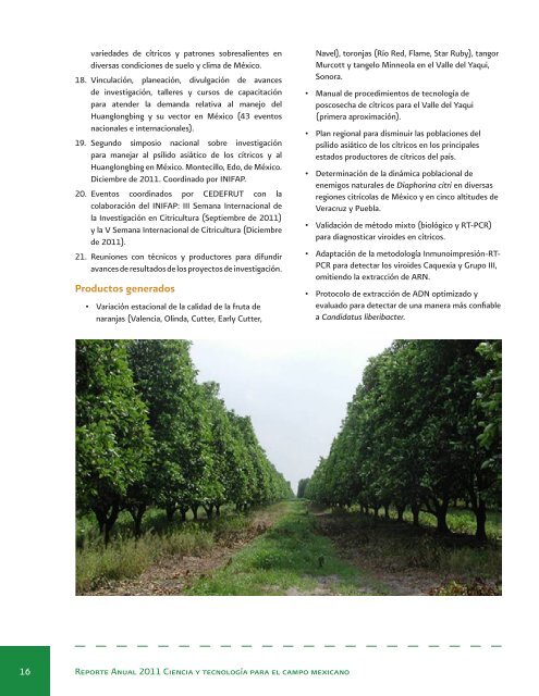 Reporte Anual 2011 Ciencia y tecnologÃ­a para el campo mexicano