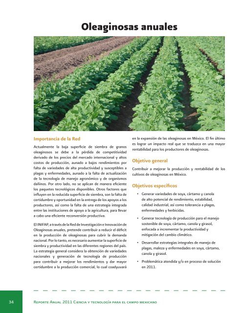 Reporte Anual 2011 Ciencia y tecnologÃ­a para el campo mexicano