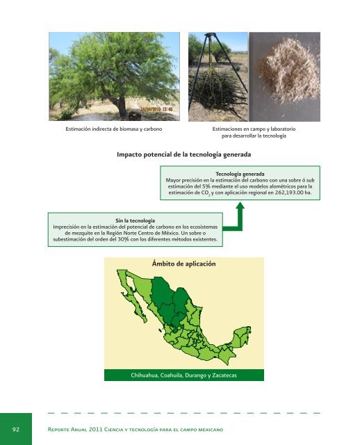 Reporte Anual 2011 Ciencia y tecnologÃ­a para el campo mexicano