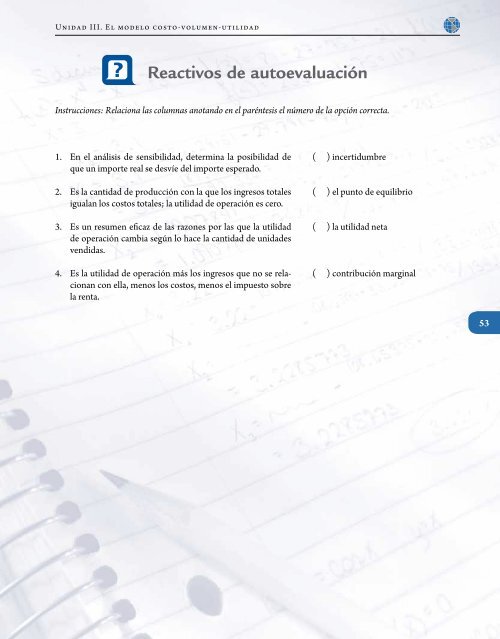 Suposiciones y terminologÃ­a del modelo costo- volumen-utilidad.